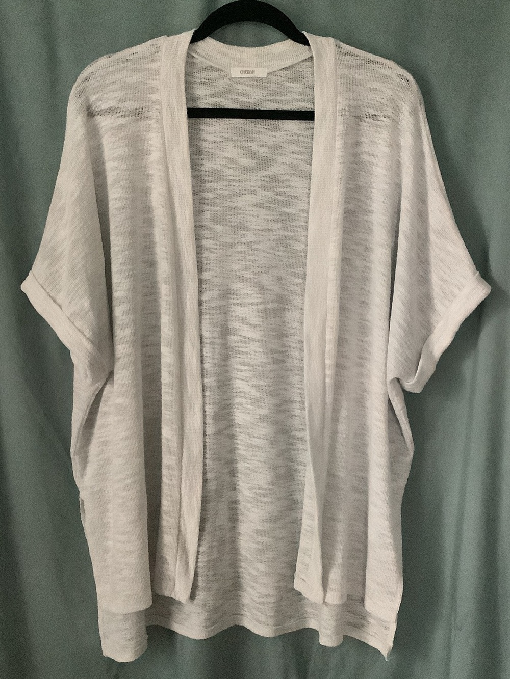 Cherish Lightweight White Open-Front Short-Sleeve Cardigan